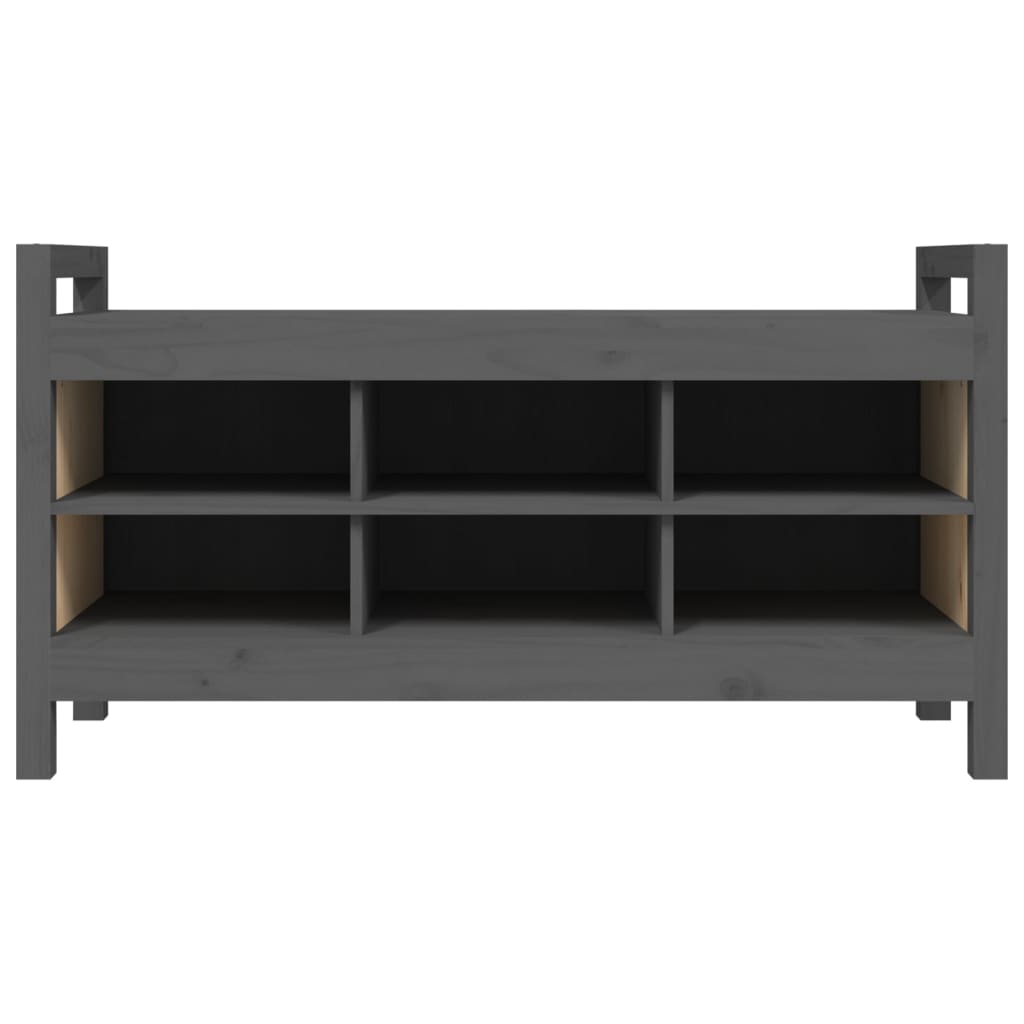 Panca da Ingresso Grigia 110x40x60 cm in Legno Massello di Pino - homemem39