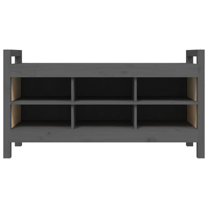 Panca da Ingresso Grigia 110x40x60 cm in Legno Massello di Pino - homemem39