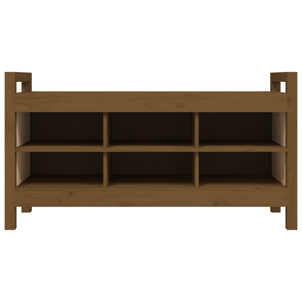 Panca da Ingresso Ambra 110x40x60 cm in Legno Massello di Pino - homemem39
