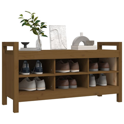 Panca da Ingresso Ambra 110x40x60 cm in Legno Massello di Pino - homemem39