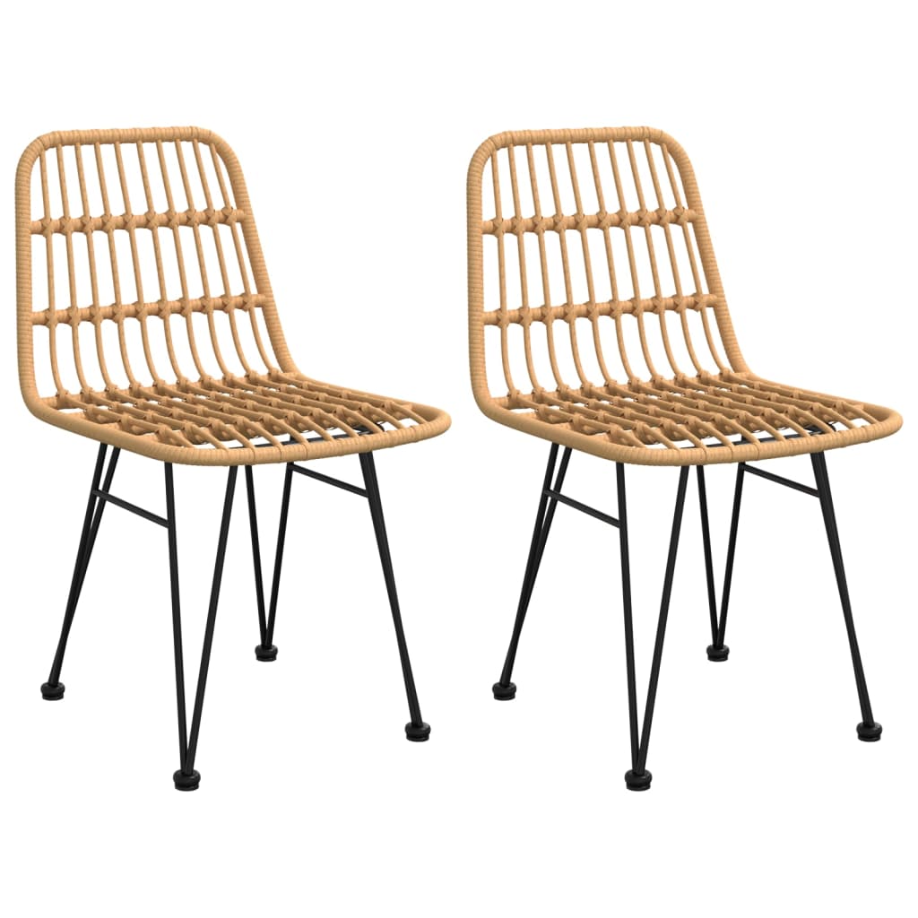 Sedie da Giardino 2pz 48x62x84 cm Rattan PE - homemem39