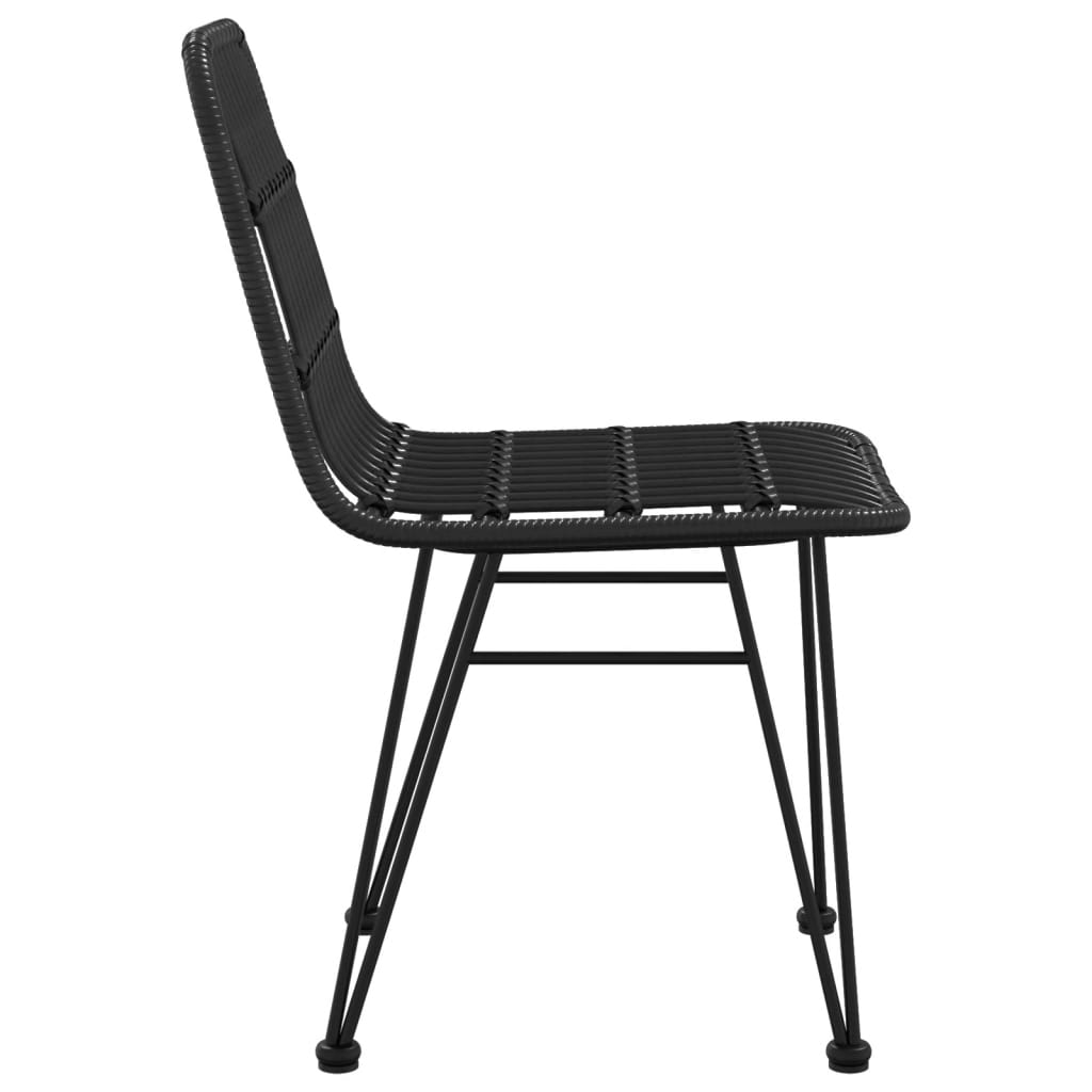Sedie da Giardino 2pz Nere 48x62x84 cm Rattan PE - homemem39