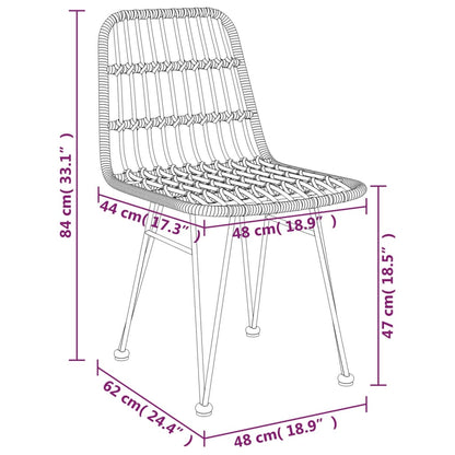 Sedie da Giardino 2pz Nere 48x62x84 cm Rattan PE - homemem39