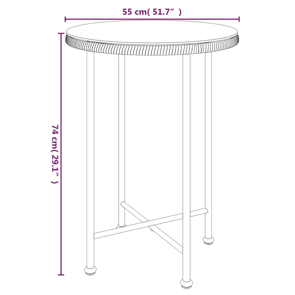 Tavolo da Pranzo Ø55 cm Vetro Temperato e Acciaio - homemem39