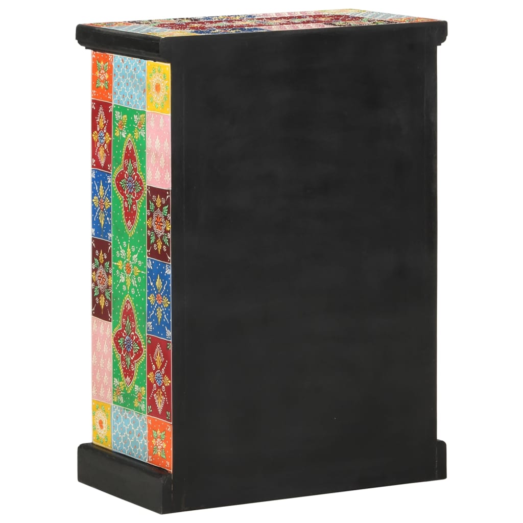 Credenza Dipinta Mano con Ante 53x30x75 cm Legno Massello Mango - homemem39