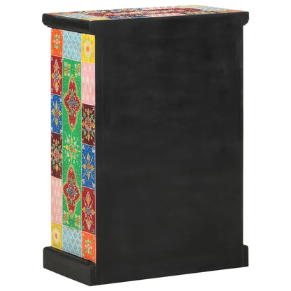 Credenza Dipinta Mano con Ante 53x30x75 cm Legno Massello Mango - homemem39