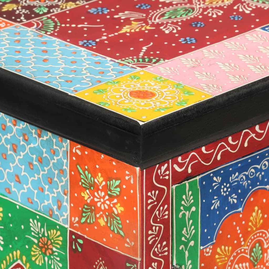 Credenza Dipinta Mano con Ante 53x30x75 cm Legno Massello Mango - homemem39