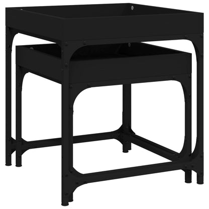 Tavolini da Salotto 2 pz Neri in Legno Multistrato | homemem39