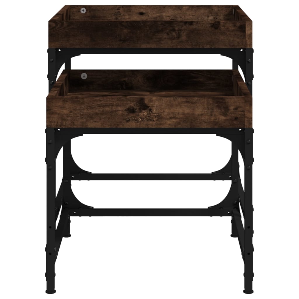 Tavolini 2 pz Rovere Fumo in Legno Multistrato | homemem39