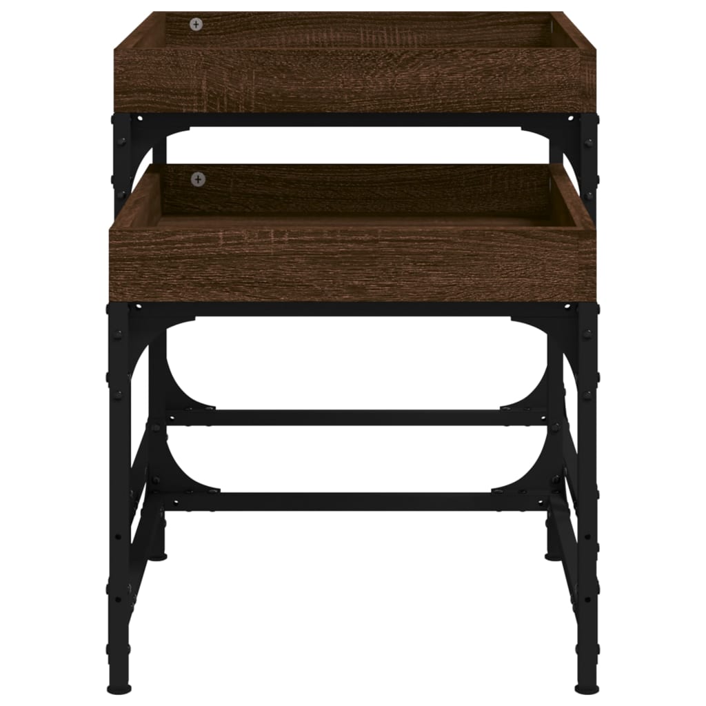 Tavolini 2 pz Rovere Marrone in Legno Multistrato | homemem39