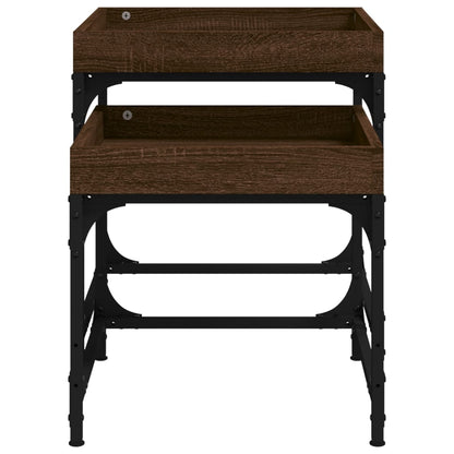Tavolini 2 pz Rovere Marrone in Legno Multistrato | homemem39