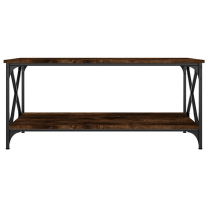 Tavolino Rovere Fumo 100x50x45 cm in Legno Multistrato e Ferro | homemem39