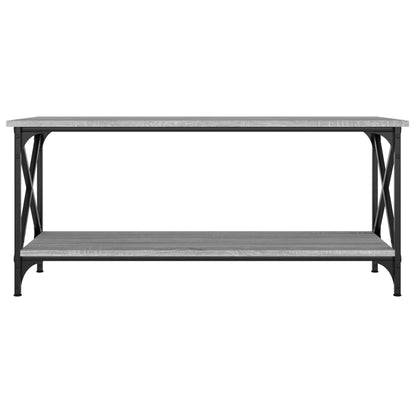 Tavolino Grigio Sonoma 100x45x45cm in Legno Multistrato e Ferro | homemem39