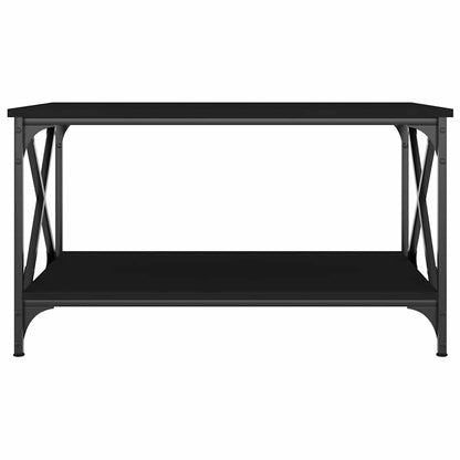 Tavolino da Salotto Nero 80x50x45 cm Legno Multistrato e Ferro | homemem39