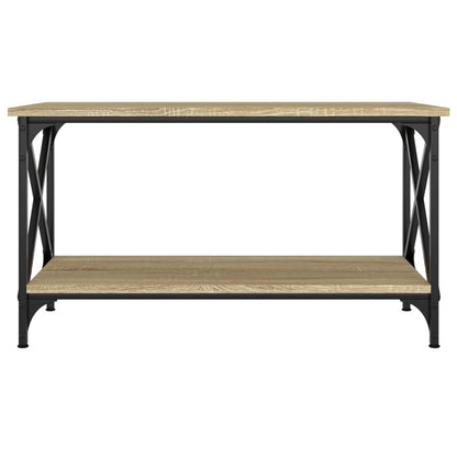 Tavolino Rovere Sonoma 80x45x45 cm in Legno Multistrato e Ferro | homemem39