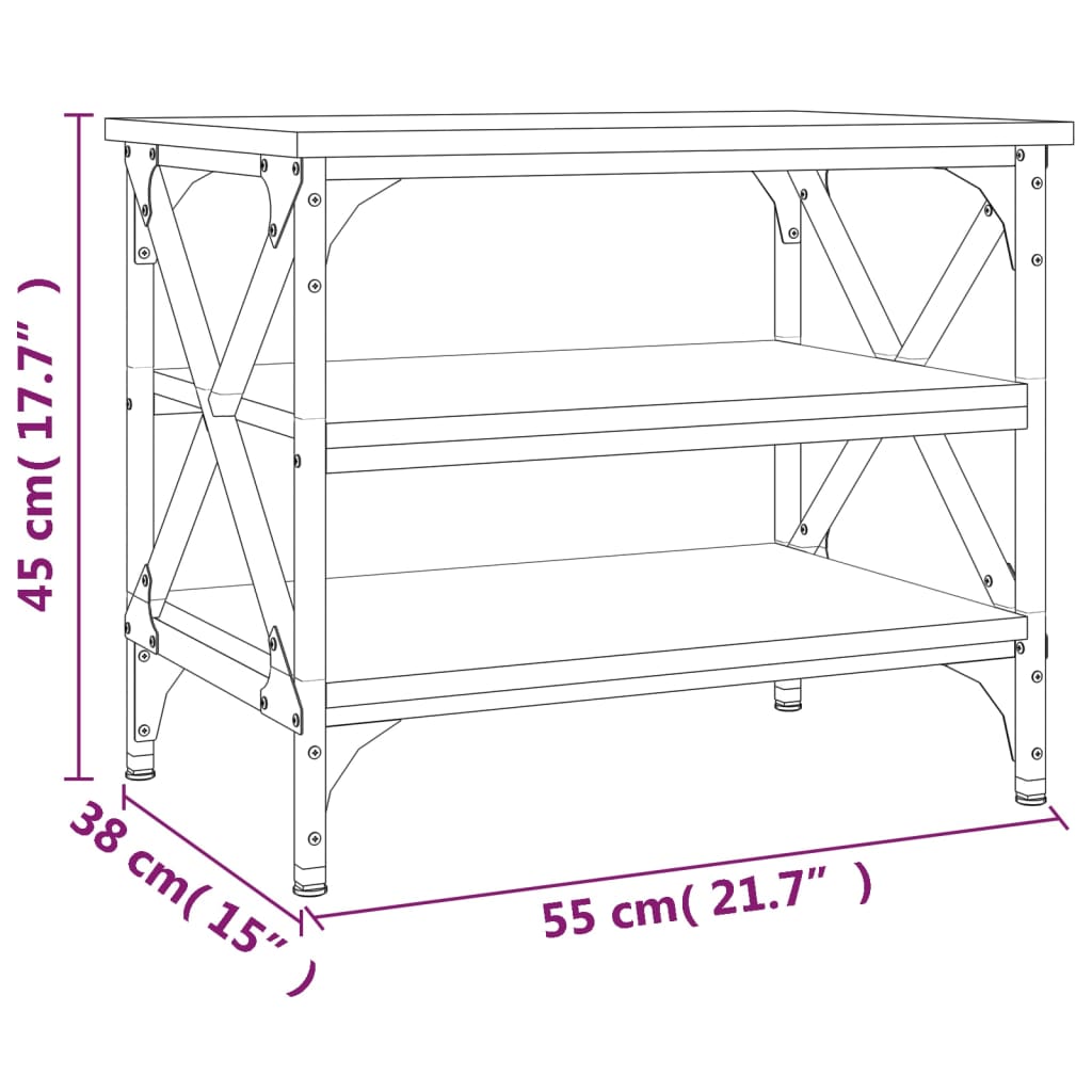 Tavolino Grigio Sonoma 55x38x45 cm in Legno Multistrato | homemem39
