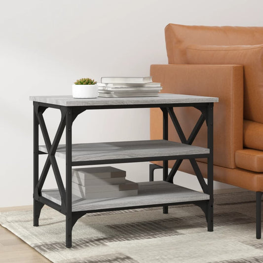Tavolino Grigio Sonoma 55x38x45 cm in Legno Multistrato | homemem39