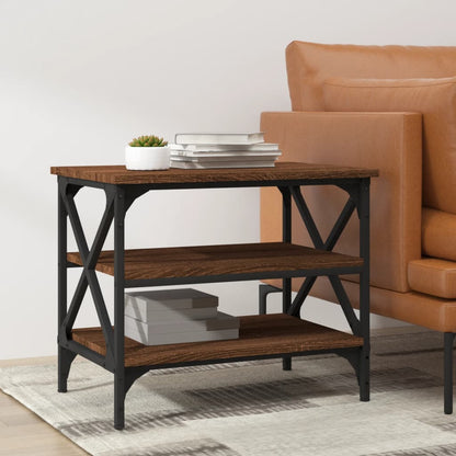 Tavolino Rovere Marrone 55x38x45 cm in Legno Multistrato | homemem39