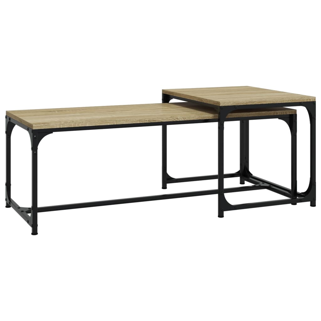 Tavolini da Salotto 2 pz Rovere Sonoma in Legno Multistrato | homemem39