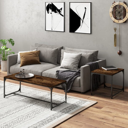 Tavolini da Salotto 2 pz Rovere Fumo in Legno Multistrato | homemem39