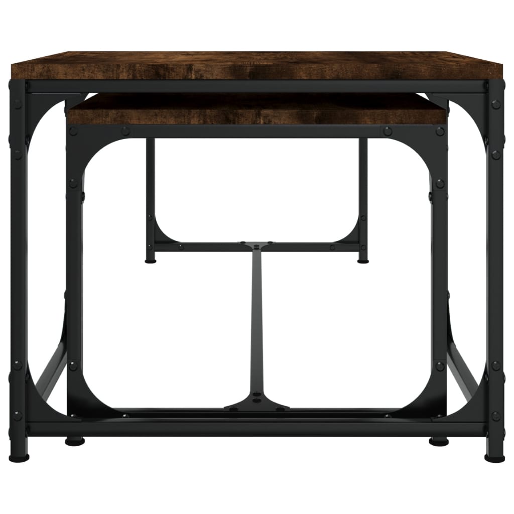 Tavolini da Salotto 2 pz Rovere Fumo in Legno Multistrato | homemem39