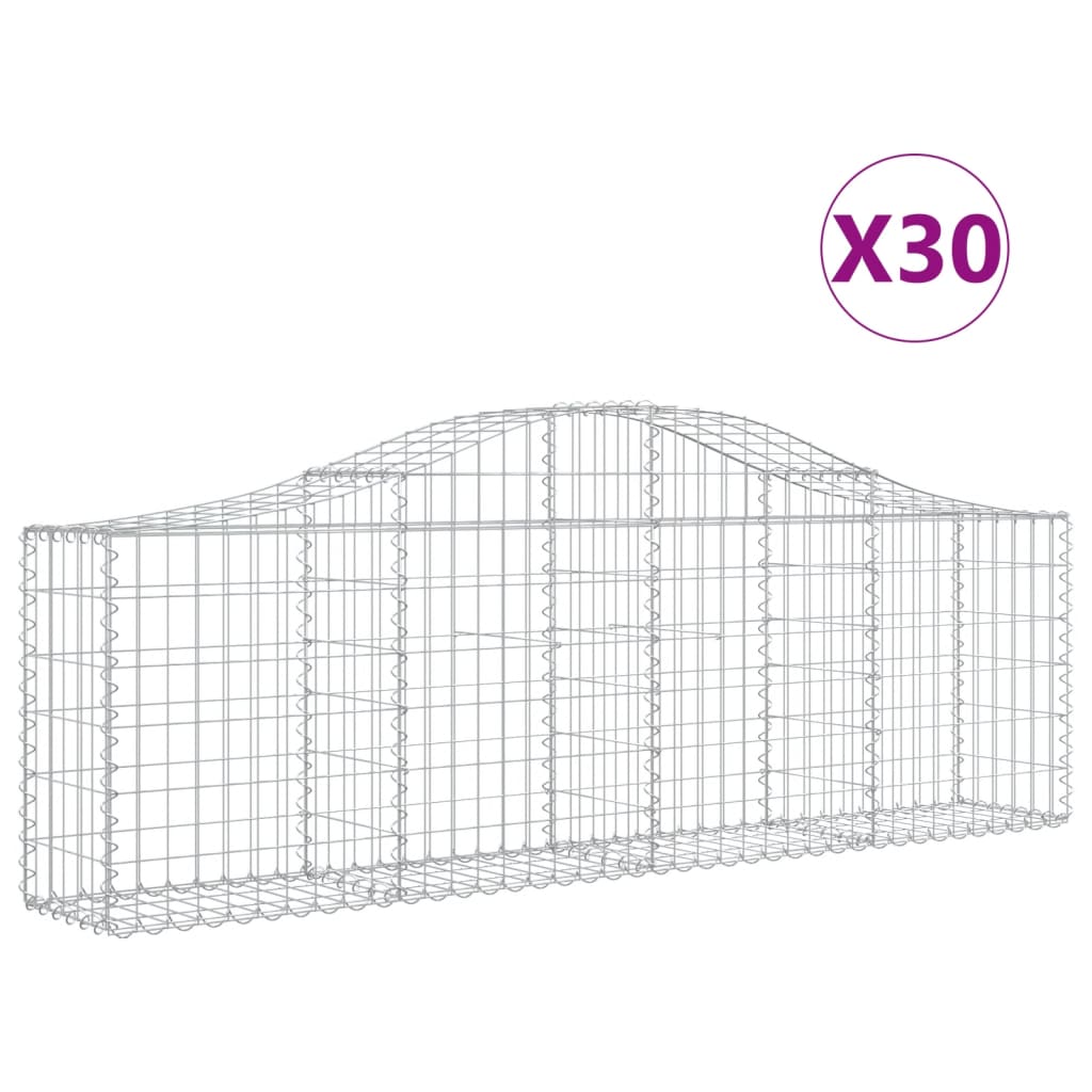 Cesti Gabbioni ad Arco 30 pz 200x30x60/80 cm Ferro Zincato - homemem39