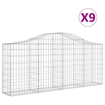 Cesti Gabbioni ad Arco 9 pz 200x30x80/100 cm Ferro Zincato - homemem39