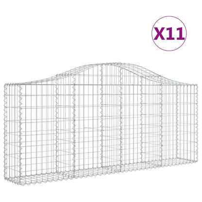 Cesti Gabbioni ad Arco 11 pz 200x30x80/100 cm Ferro Zincato - homemem39