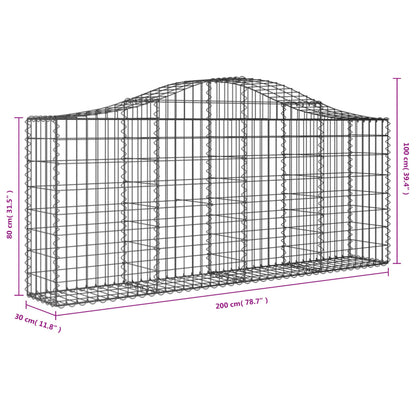 Cesti Gabbioni ad Arco 20 pz 200x30x80/100 cm Ferro Zincato - homemem39
