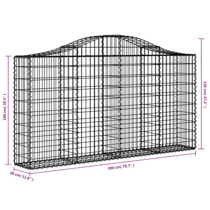 Cesti Gabbioni ad Arco 40 pz 200x30x100/120 cm Ferro Zincato