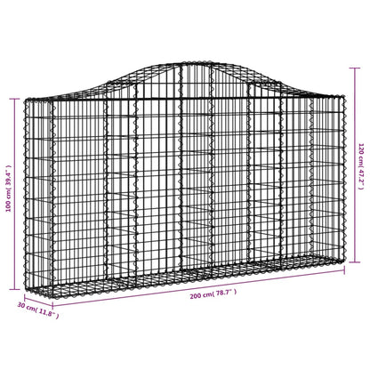 Cesti Gabbioni ad Arco 50 pz 200x30x100/120 cm Ferro Zincato