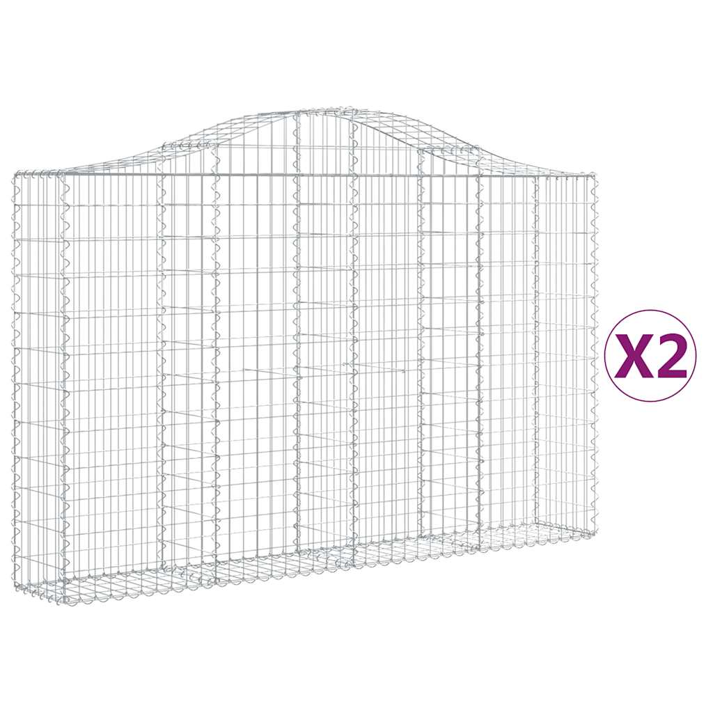 Cesti Gabbioni ad Arco 2 pz 200x30x120/140 cm Ferro Zincato | homemem39
