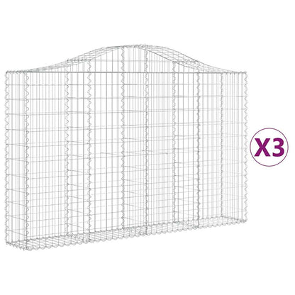 Cesti Gabbioni ad Arco 3 pz 200x30x120/140 cm Ferro Zincato | homemem39