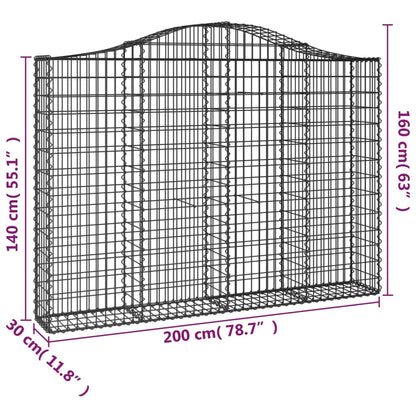 Cesti Gabbioni ad Arco 2 pz 200x30x140/160 cm Ferro Zincato - homemem39