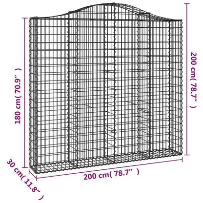 Cesti Gabbioni ad Arco 5 pz 200x30x180/200 cm Ferro Zincato