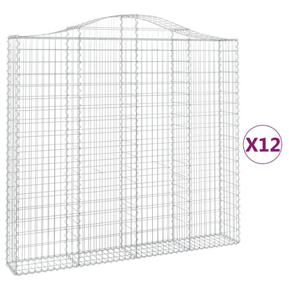 Cesti Gabbioni ad Arco 12 pz 200x30x180/200 cm Ferro Zincato - homemem39