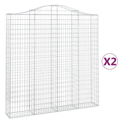 Cesti Gabbioni ad Arco 2 pz 200x30x200/220 cm Ferro Zincato | homemem39