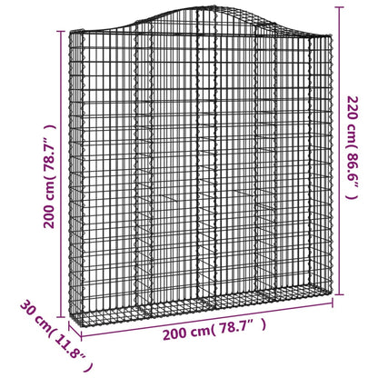 Cesti Gabbioni ad Arco 9 pz 200x30x200/220 cm Ferro Zincato