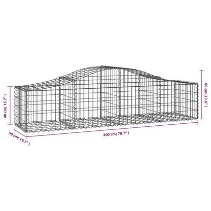 Cesti Gabbioni ad Arco 50 pz 200x50x40/60 cm Ferro Zincato | homemem39