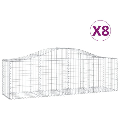 Cesti Gabbioni ad Arco 8 pz 200x50x60/80 cm Ferro Zincato - homemem39