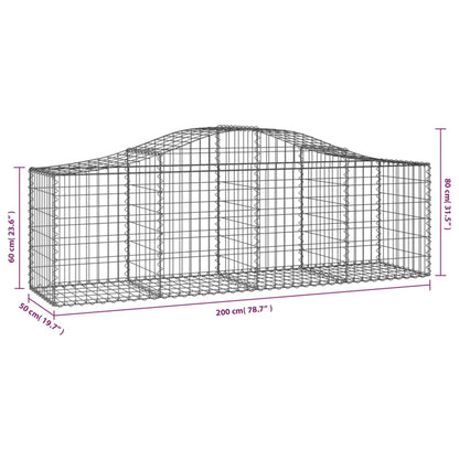 Cesti Gabbioni ad Arco 13 pz 200x50x60/80 cm Ferro Zincato - homemem39