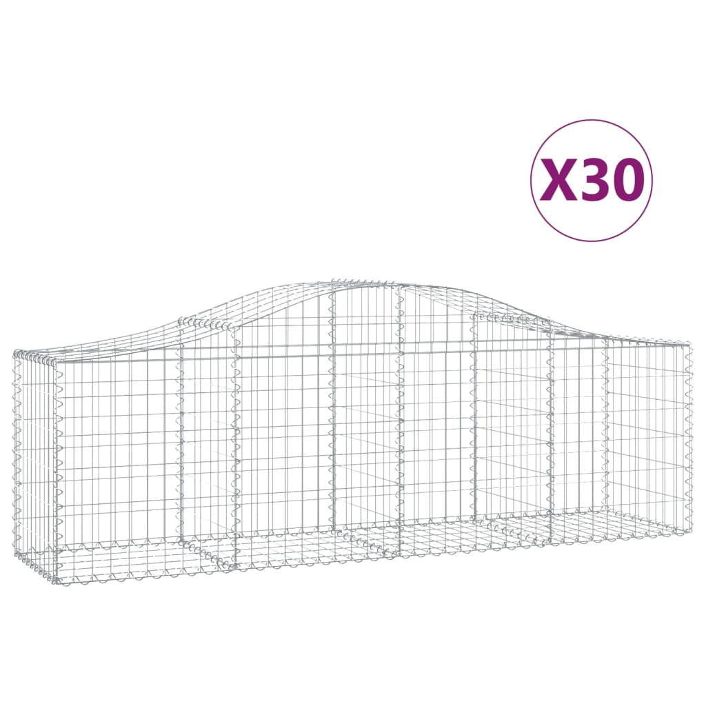 Cesti Gabbioni ad Arco 30 pz 200x50x60/80 cm Ferro Zincato - homemem39