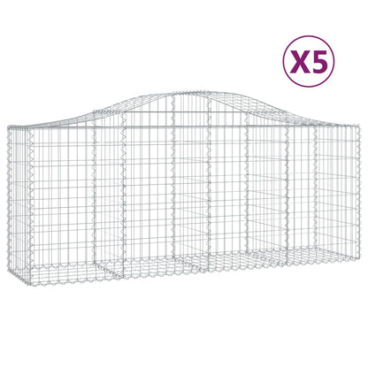 Cesti Gabbioni ad Arco 5 pz 200x50x80/100 cm Ferro Zincato - homemem39