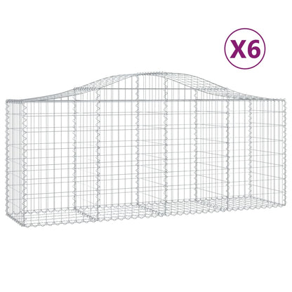 Cesti Gabbioni ad Arco 6 pz 200x50x80/100 cm Ferro Zincato - homemem39