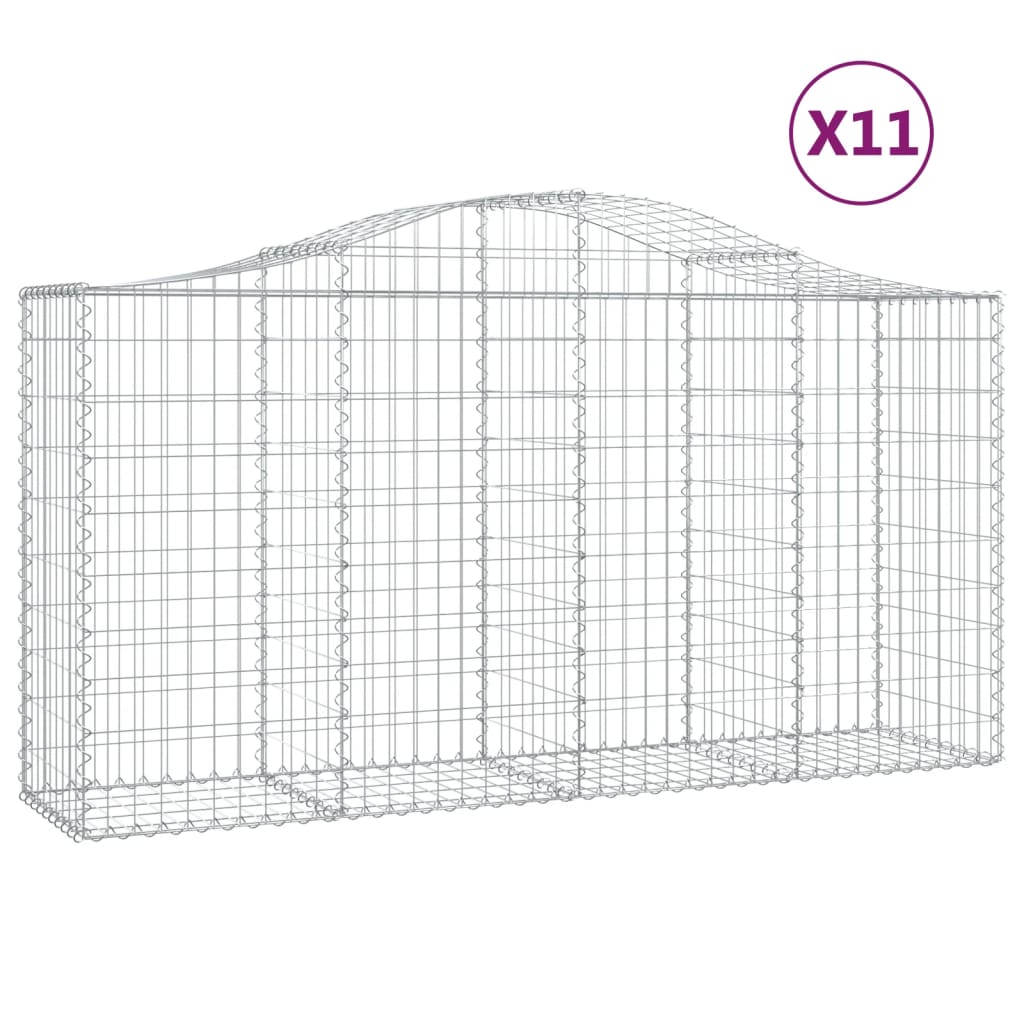 Cesti Gabbioni ad Arco 11 pz 200x50x100/120 cm Ferro Zincato - homemem39