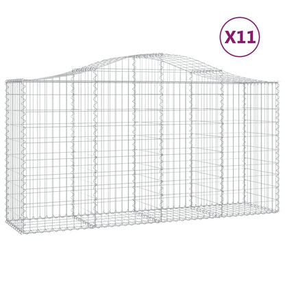 Cesti Gabbioni ad Arco 11 pz 200x50x100/120 cm Ferro Zincato - homemem39