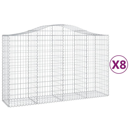 Cesti Gabbioni ad Arco 8 pz 200x50x120/140 cm Ferro Zincato - homemem39