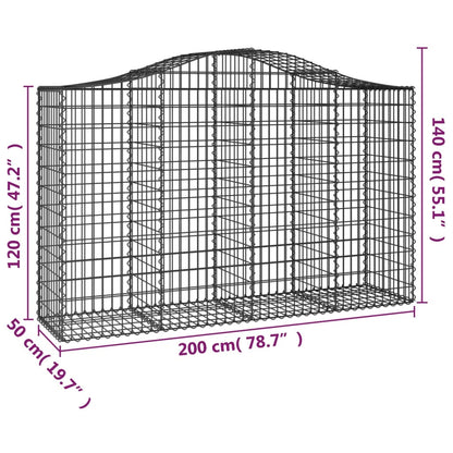 Cesti Gabbioni ad Arco 8 pz 200x50x120/140 cm Ferro Zincato - homemem39