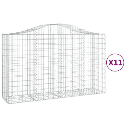 Cesti Gabbioni ad Arco 11 pz 200x50x120/140 cm Ferro Zincato - homemem39