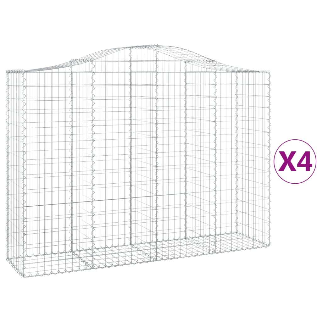 Cesti Gabbioni ad Arco 4 pz 200x50x140/160 cm Ferro Zincato - homemem39